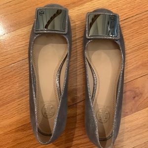 Silver Tory Burch flats